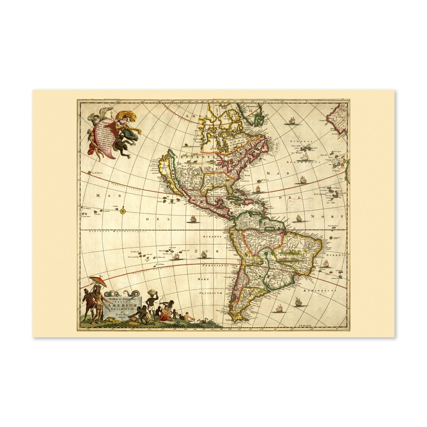 New and Accurate Map of America 1680 poster print